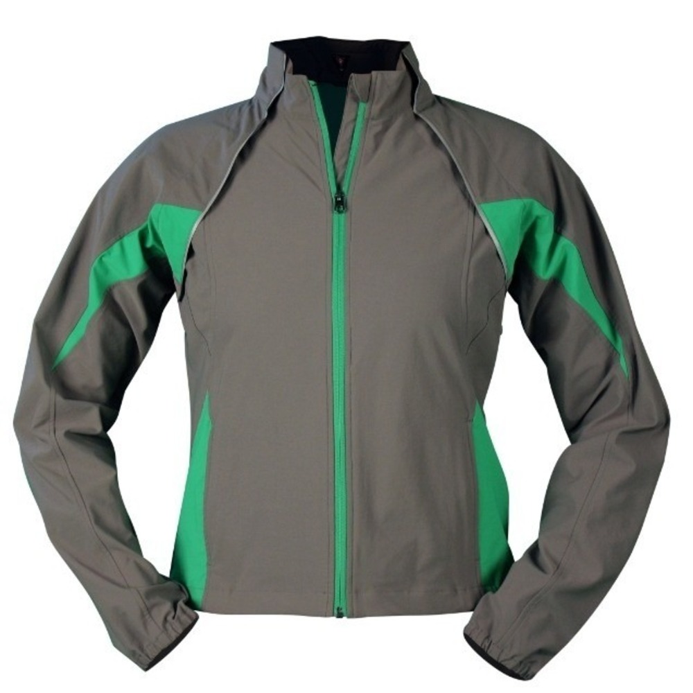 Scottevest Sev Kelly Womens Convertible Jacket Vest Grey Green Travel Pockets L